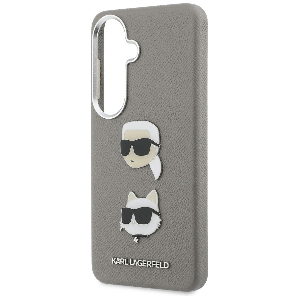 Karl Lagerfeld - Wrapped Leather Saffiano with with K&C Head Pin (KLHCS26SPSFDHPOG) - Samsung Galaxy S26 - Grey