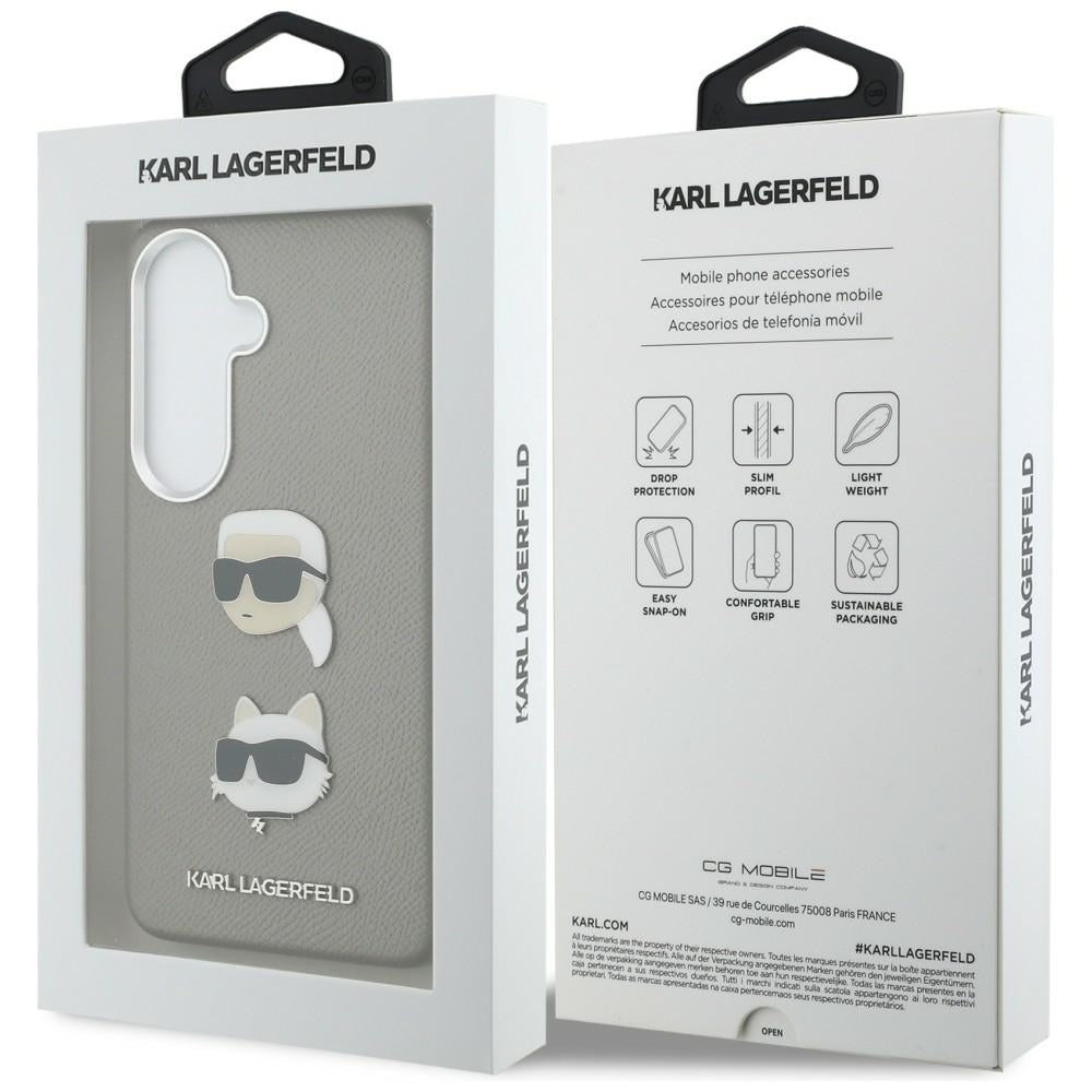Karl Lagerfeld - Wrapped Leather Saffiano with with K&C Head Pin (KLHCS26SPSFDHPOG) - Samsung Galaxy S26 - Grey