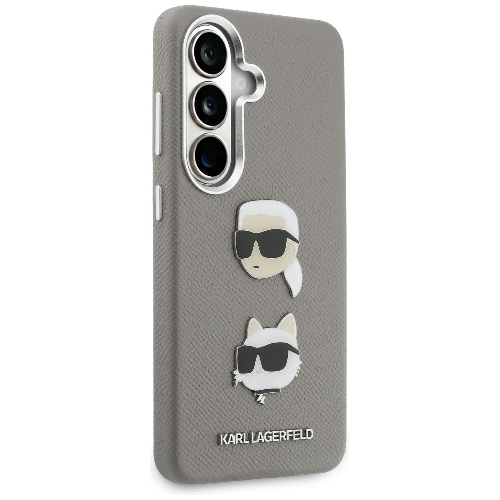 Karl Lagerfeld - Wrapped Leather Saffiano with with K&C Head Pin (KLHCS26SPSFDHPOG) - Samsung Galaxy S26 - Grey