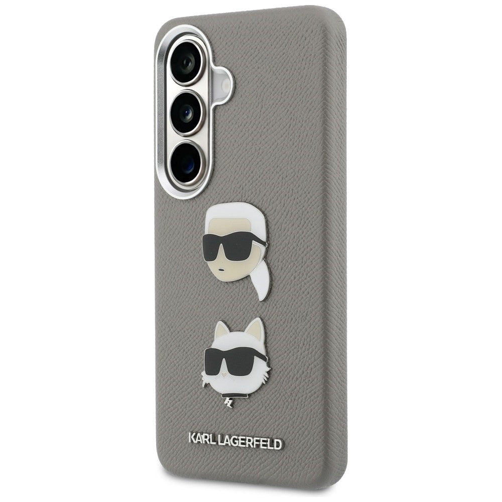 Karl Lagerfeld - Wrapped Leather Saffiano with with K&C Head Pin (KLHCS26SPSFDHPOG) - Samsung Galaxy S26 - Grey
