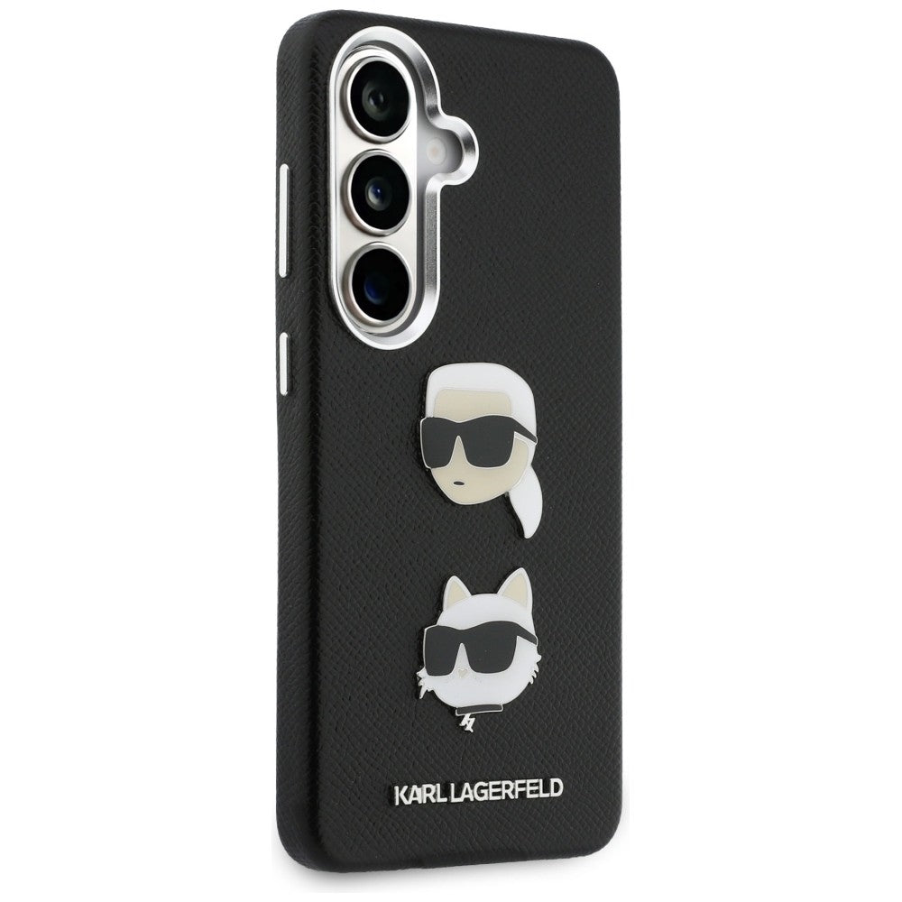 Karl Lagerfeld - Wrapped Leather Saffiano with with K&C Head Pin (KLHCS26SPSFDHPOK) - Samsung Galaxy S26 - Black