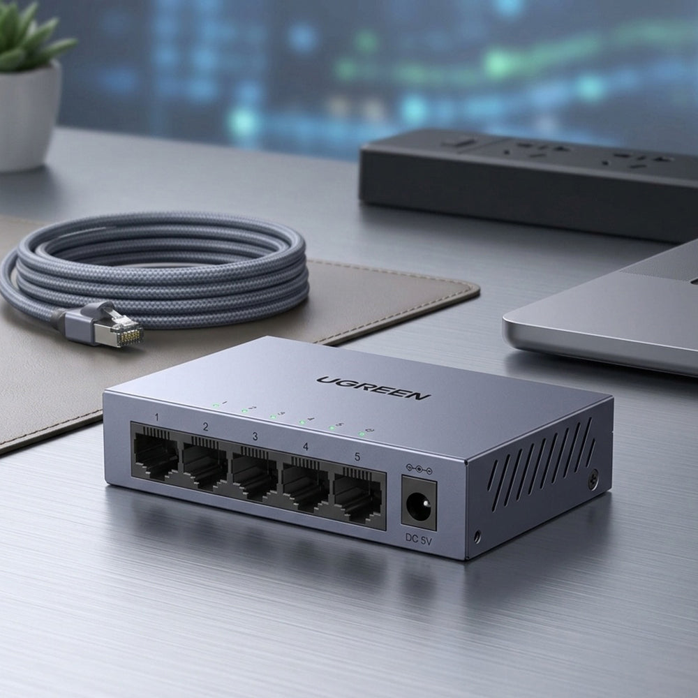 Adaptor Ugreen Ethernet CM933 (65956EU), DC la RJ45, 1000Mbps, Negru