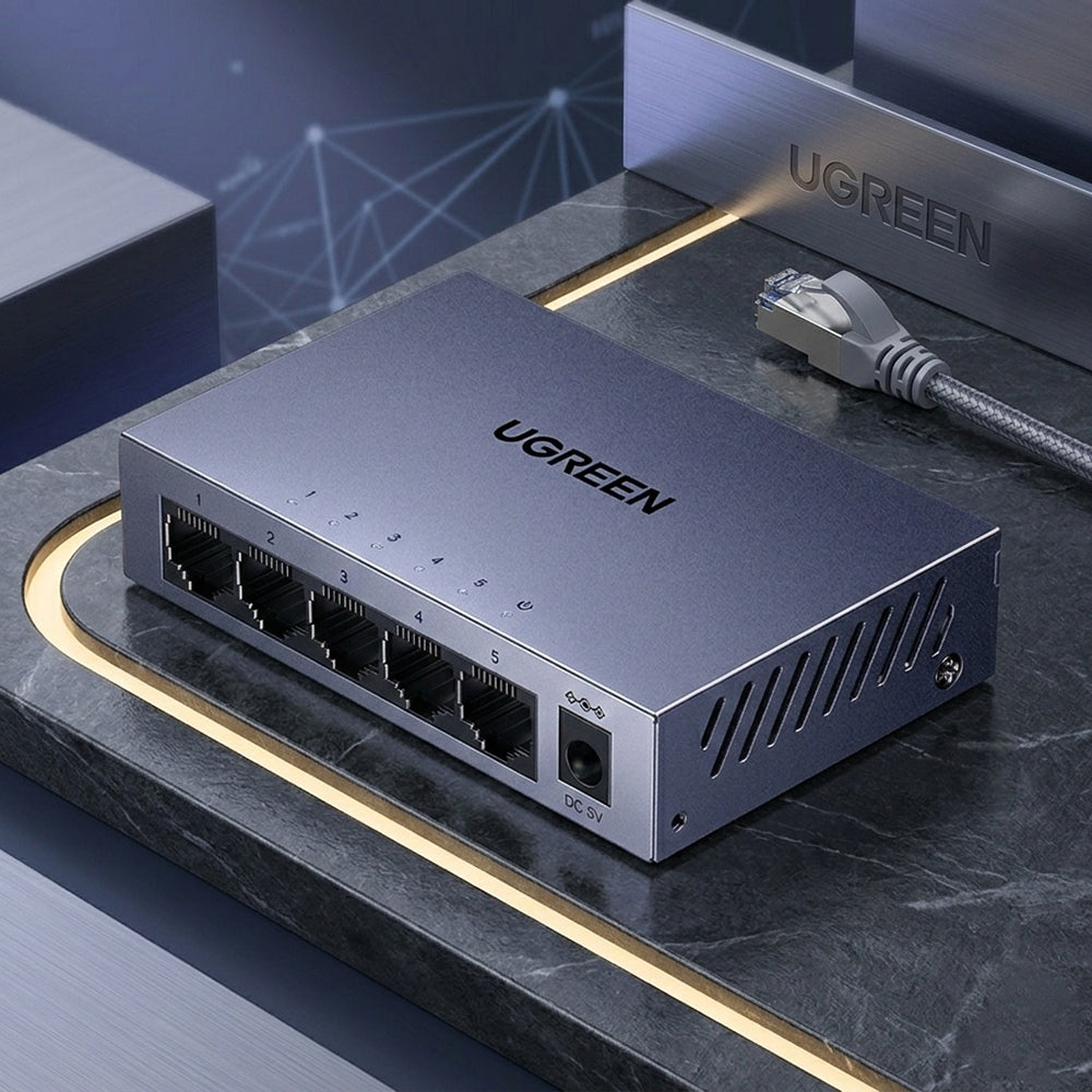 Adaptor Ugreen Ethernet CM933 (65956EU), DC la RJ45, 1000Mbps, Negru