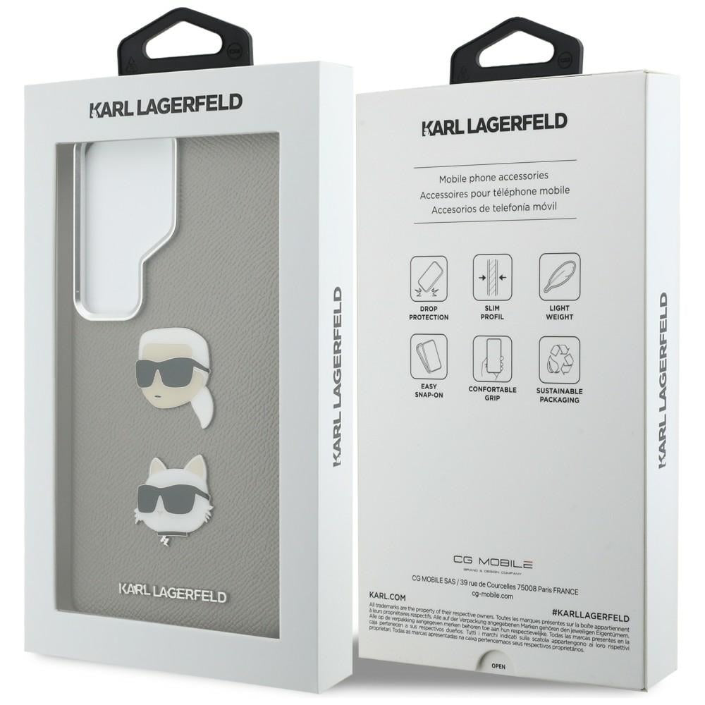 Karl Lagerfeld - Wrapped Leather Saffiano with with K&C Head Pin (KLHCS26LPSFDHPOG) - Samsung Galaxy S26 Ultra - Grey