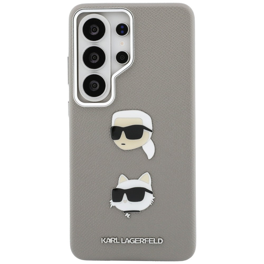 Karl Lagerfeld - Wrapped Leather Saffiano with with K&C Head Pin (KLHCS26LPSFDHPOG) - Samsung Galaxy S26 Ultra - Grey