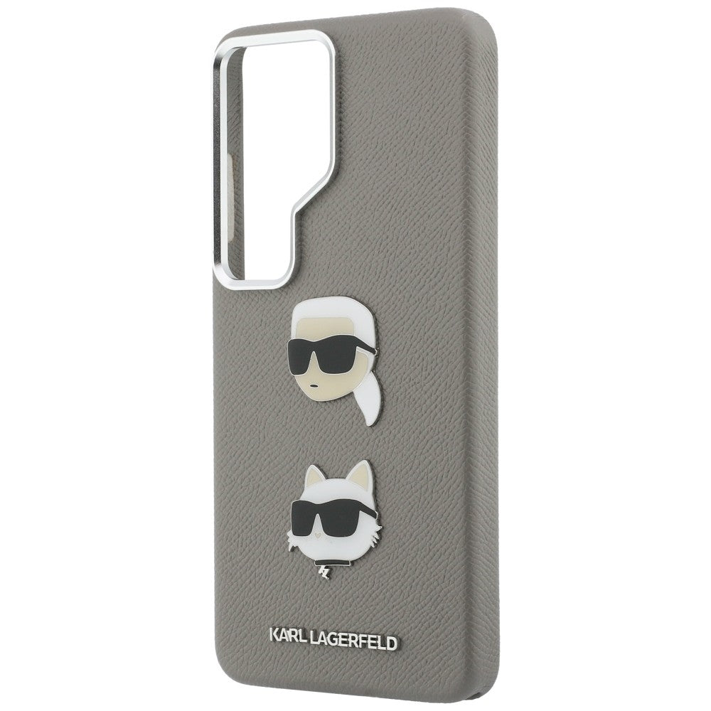 Karl Lagerfeld - Wrapped Leather Saffiano with with K&C Head Pin (KLHCS26LPSFDHPOG) - Samsung Galaxy S26 Ultra - Grey