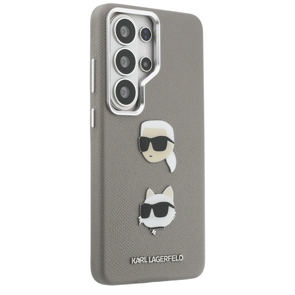 Karl Lagerfeld - Wrapped Leather Saffiano with with K&C Head Pin (KLHCS26LPSFDHPOG) - Samsung Galaxy S26 Ultra - Grey
