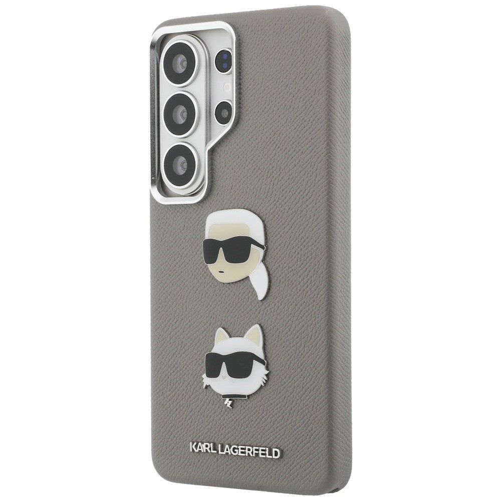 Karl Lagerfeld - Wrapped Leather Saffiano with with K&C Head Pin (KLHCS26LPSFDHPOG) - Samsung Galaxy S26 Ultra - Grey