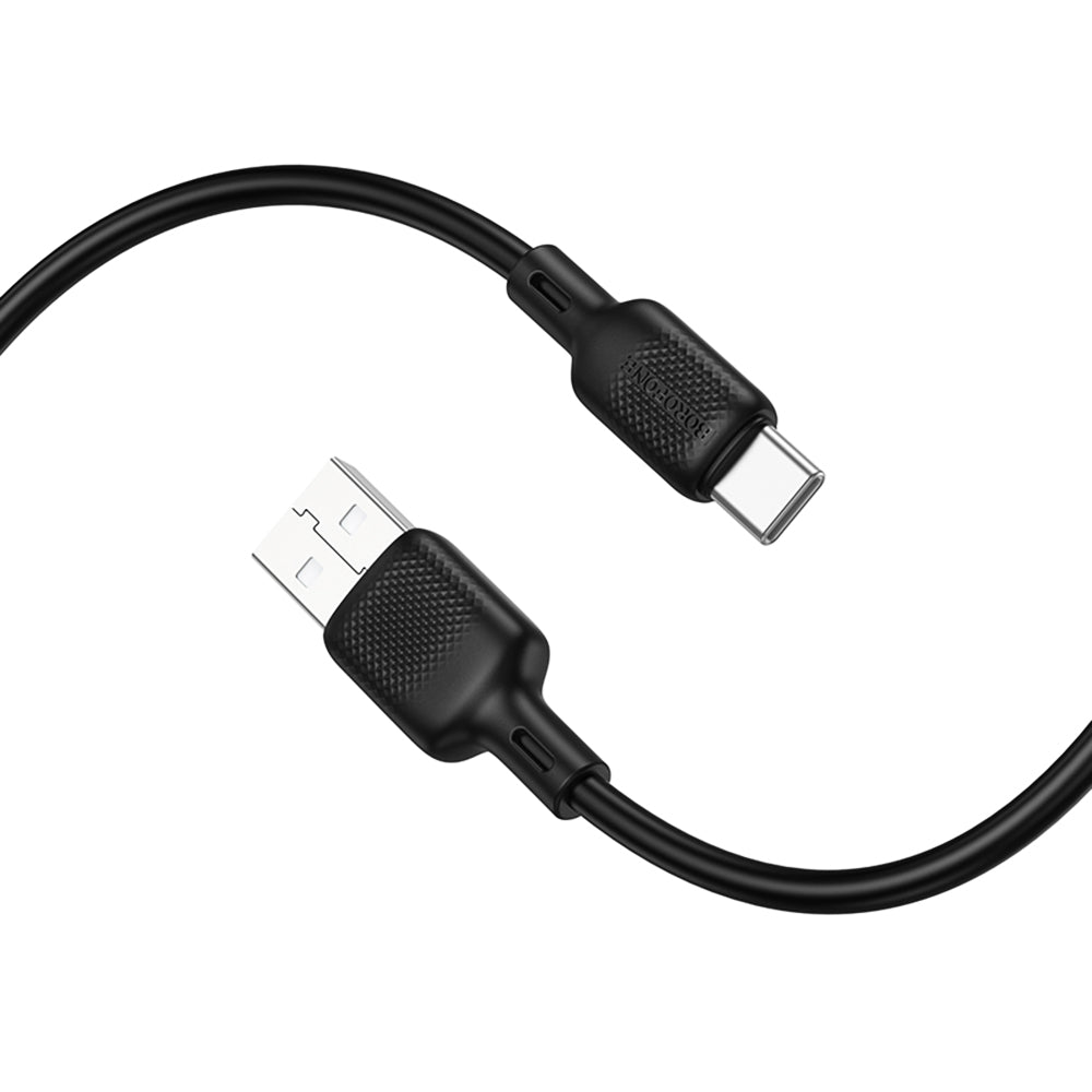 Borofone - Data Cable Lenny Series (BX113) - USB to Type-C, Silicone, 3A, 1m - Black