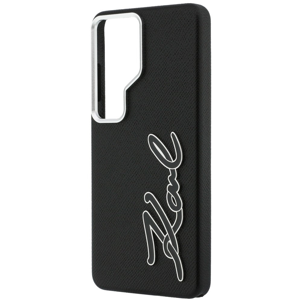Karl Lagerfeld - Full Wrapped Grained Leather with Signature Resin Logo (KLHCS26LPGFKSRSK) - Samsung Galaxy S26 Ultra - 