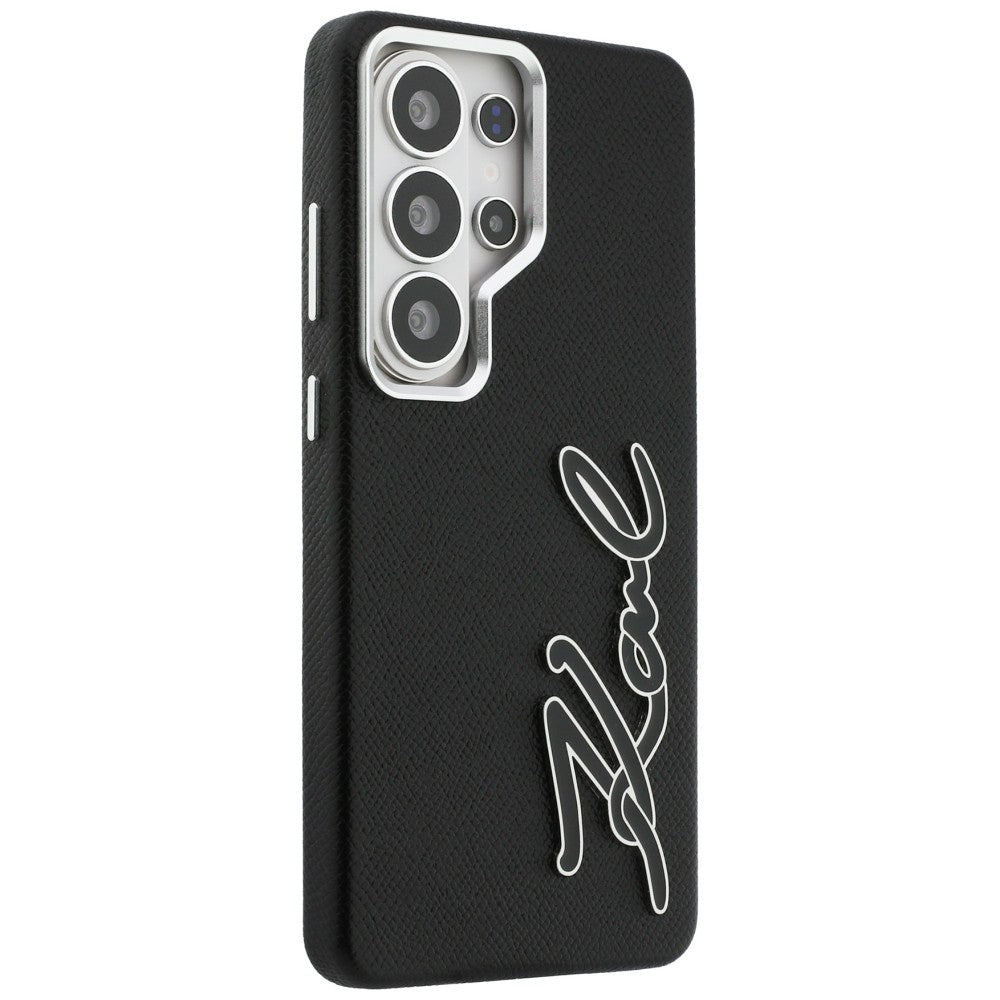 Karl Lagerfeld - Full Wrapped Grained Leather with Signature Resin Logo (KLHCS26LPGFKSRSK) - Samsung Galaxy S26 Ultra - 