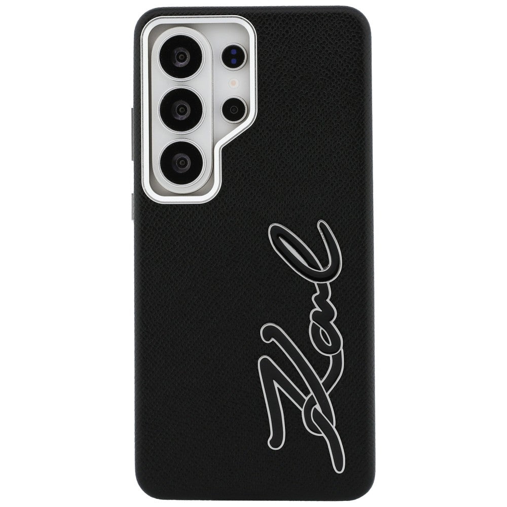 Karl Lagerfeld - Full Wrapped Grained Leather with Signature Resin Logo (KLHCS26LPGFKSRSK) - Samsung Galaxy S26 Ultra - 