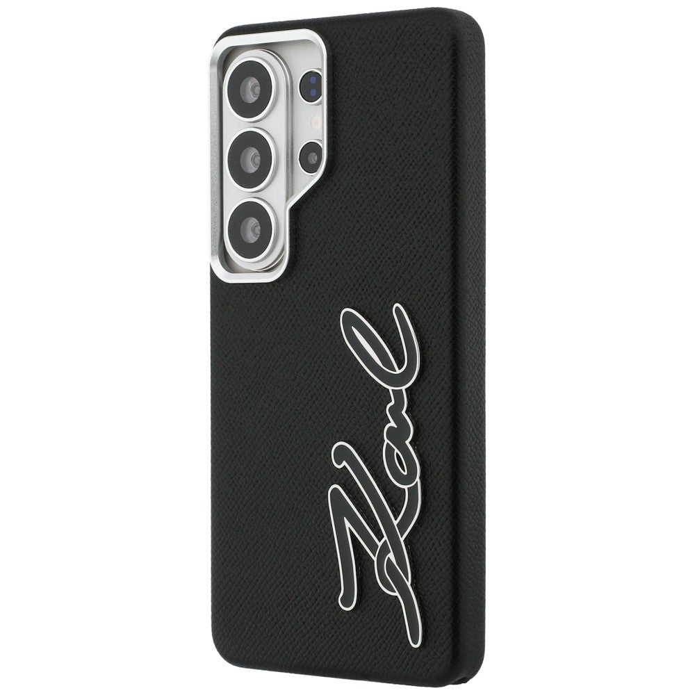 Karl Lagerfeld - Full Wrapped Grained Leather with Signature Resin Logo (KLHCS26LPGFKSRSK) - Samsung Galaxy S26 Ultra - 