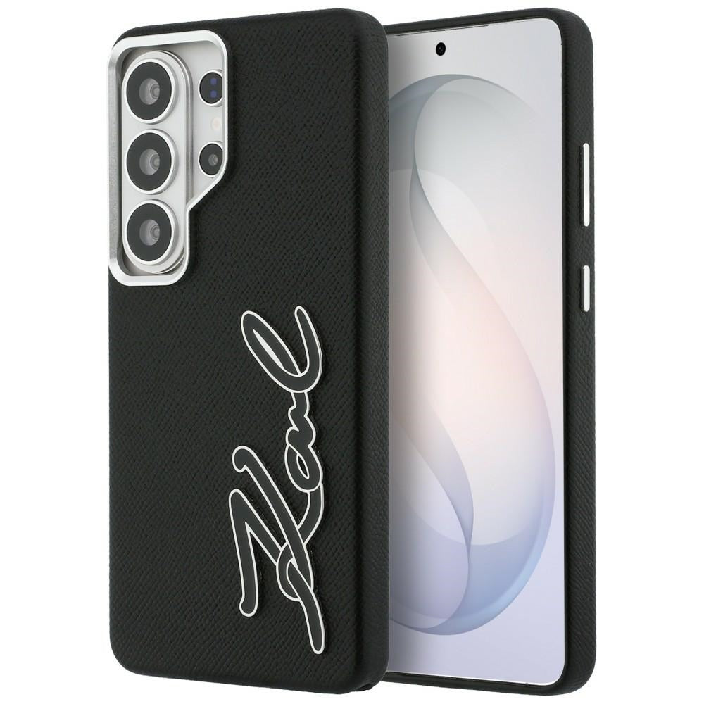 Karl Lagerfeld - Full Wrapped Grained Leather with Signature Resin Logo (KLHCS26LPGFKSRSK) - Samsung Galaxy S26 Ultra - 
