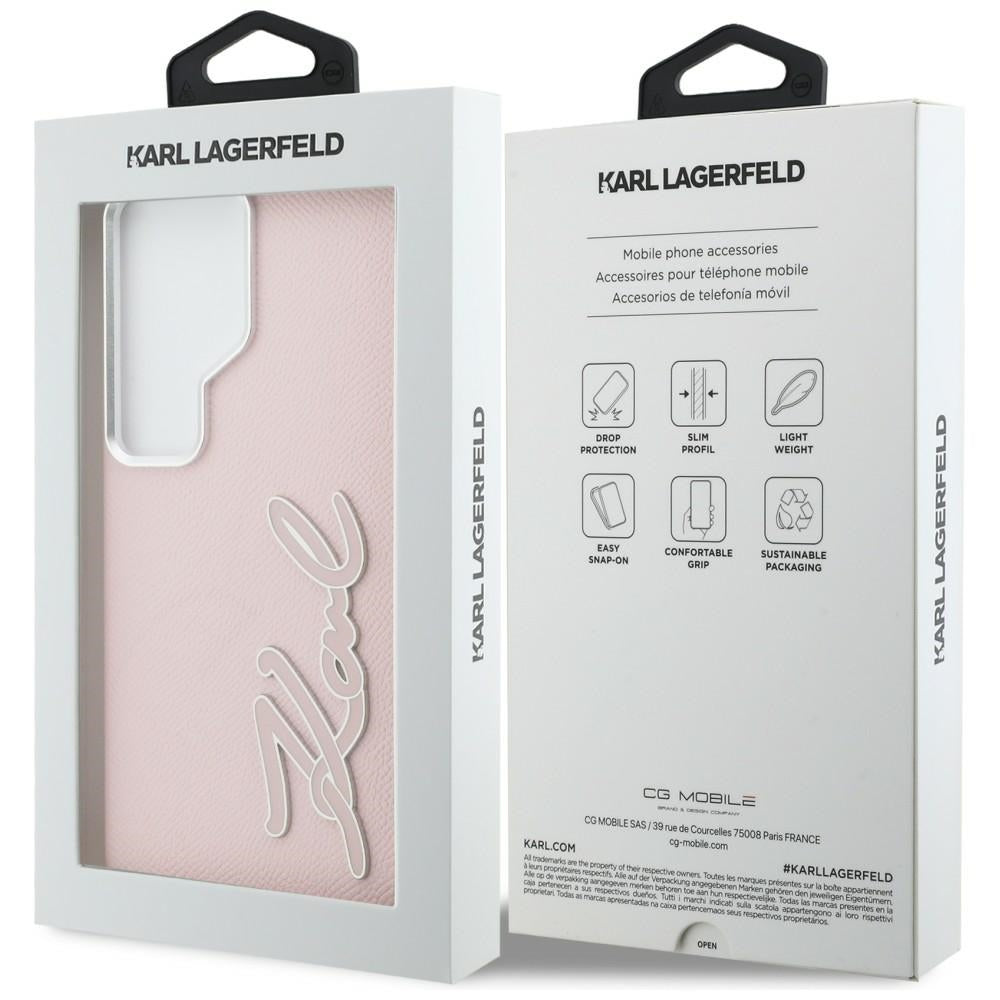 Karl Lagerfeld - Full Wrapped Grained Leather with Signature Resin Logo (KLHCS26LPGFKSRSP) - Samsung Galaxy S26 Ultra - 
