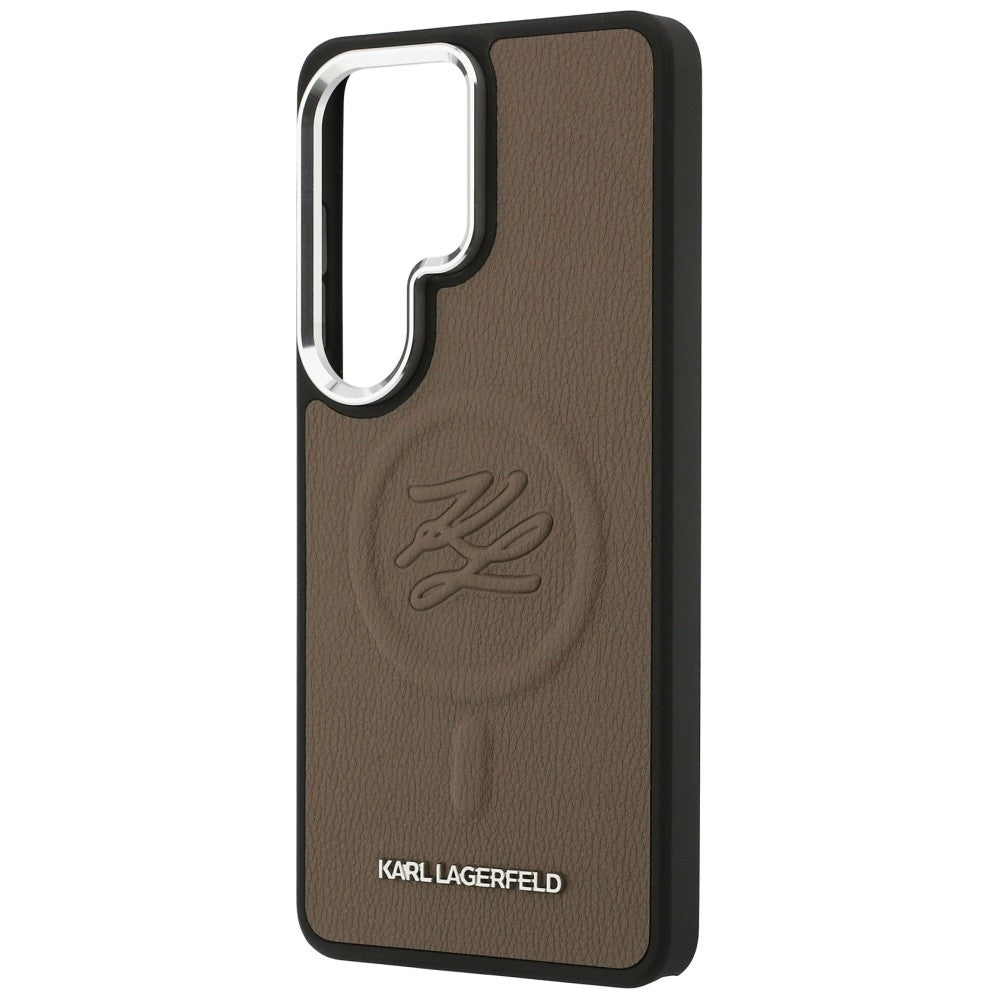 Karl Lagerfeld - Leather with Initial Logo Debossed MagSafe (KLHMS26LPGFKLRDW) - Samsung Galaxy S26 Ultra - Brown