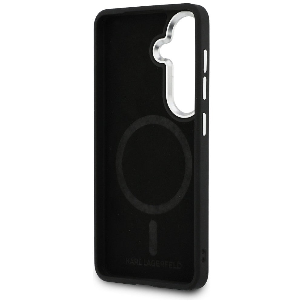 Karl Lagerfeld Husa de protectie Karl Lagerfeld Leather with Initial Logo Debossed MagSafe (KLHMS26MPGFKLRDK) compatibil