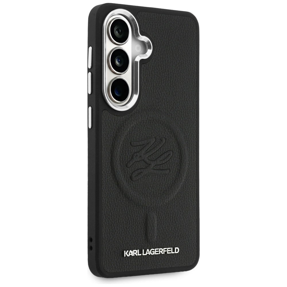 Karl Lagerfeld Husa de protectie Karl Lagerfeld Leather with Initial Logo Debossed MagSafe (KLHMS26MPGFKLRDK) compatibil