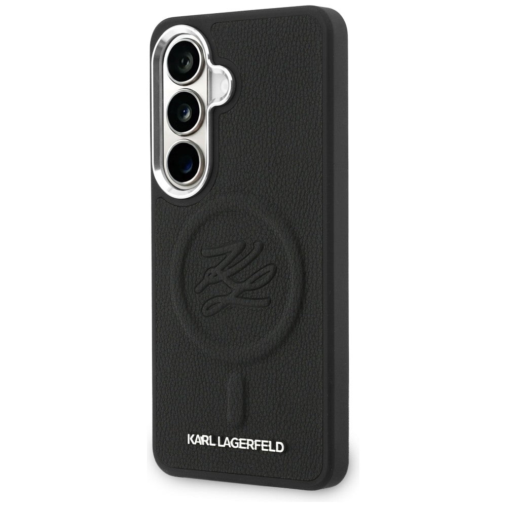 Karl Lagerfeld Husa de protectie Karl Lagerfeld Leather with Initial Logo Debossed MagSafe (KLHMS26MPGFKLRDK) compatibil