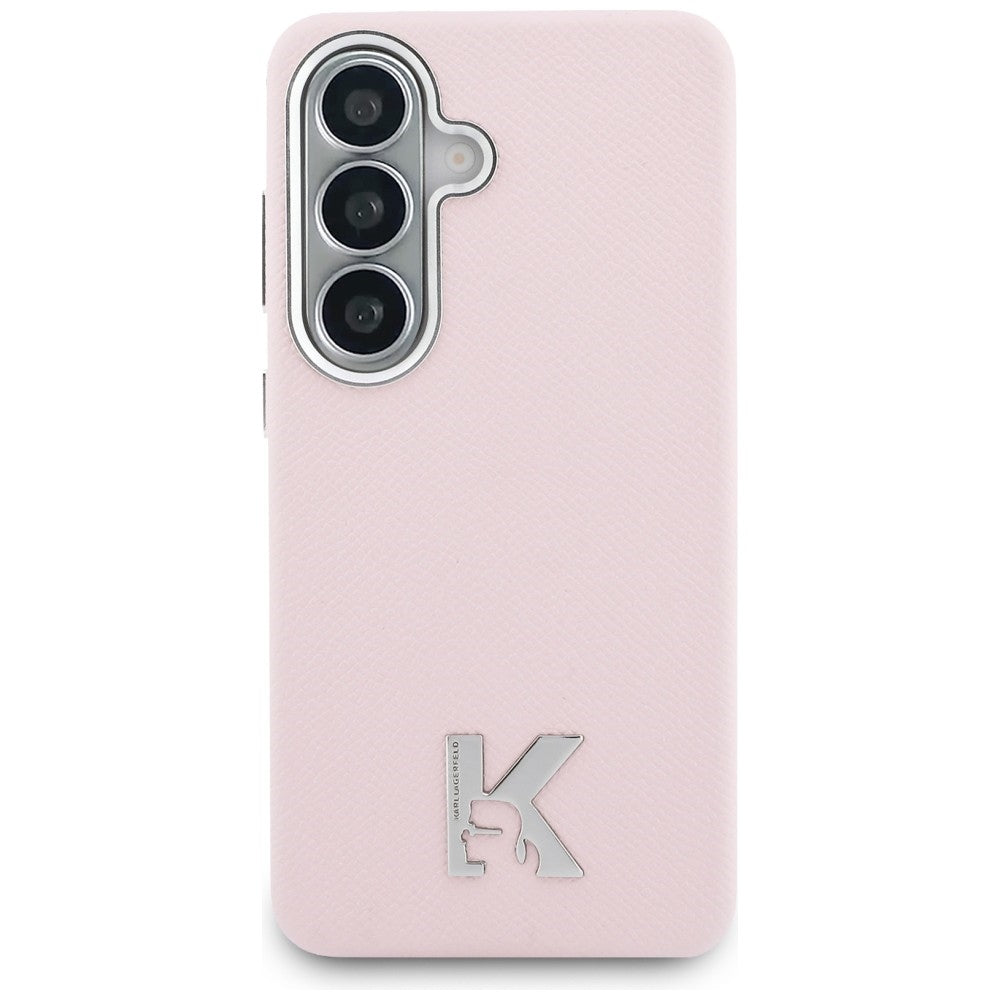 Karl Lagerfeld - Wrapped Grained Leather with K Head Logo MagSafe (KLHMS26S5PGFKHGP) - Samsung Galaxy S26 - Pink
