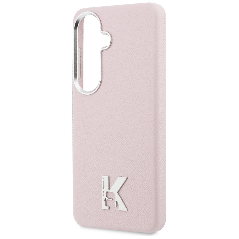 Karl Lagerfeld - Wrapped Grained Leather with K Head Logo MagSafe (KLHMS26S5PGFKHGP) - Samsung Galaxy S26 - Pink