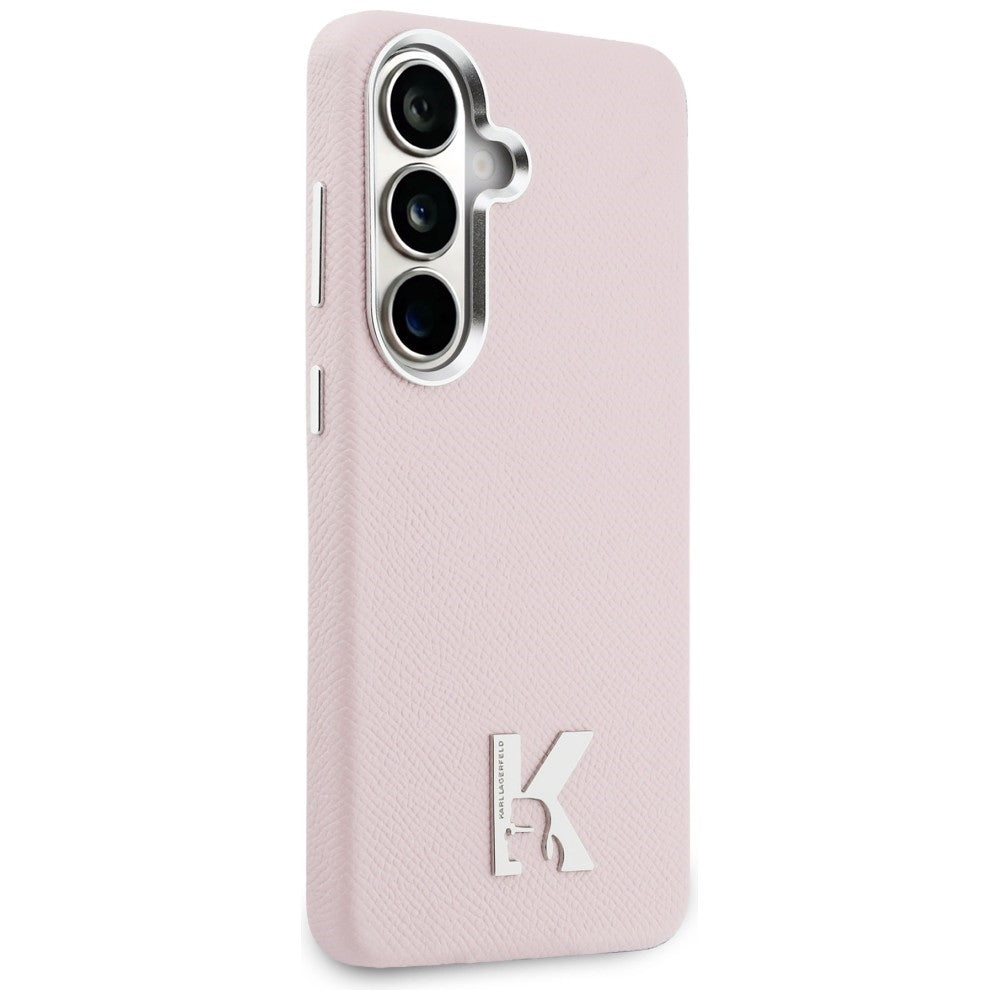 Karl Lagerfeld - Wrapped Grained Leather with K Head Logo MagSafe (KLHMS26S5PGFKHGP) - Samsung Galaxy S26 - Pink