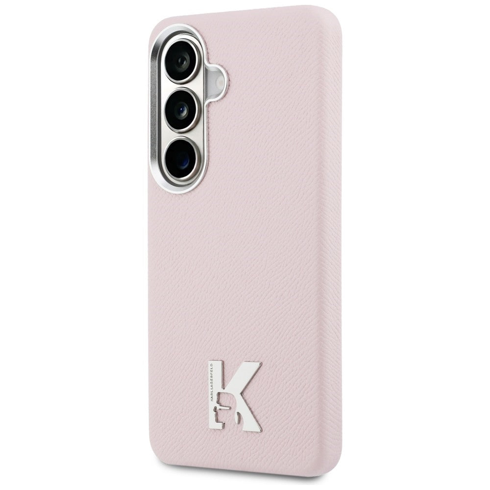 Karl Lagerfeld - Wrapped Grained Leather with K Head Logo MagSafe (KLHMS26S5PGFKHGP) - Samsung Galaxy S26 - Pink