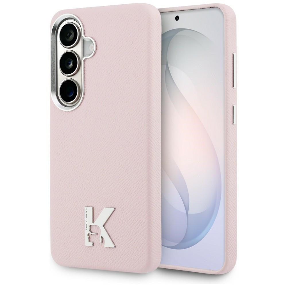 Karl Lagerfeld - Wrapped Grained Leather with K Head Logo MagSafe (KLHMS26S5PGFKHGP) - Samsung Galaxy S26 - Pink