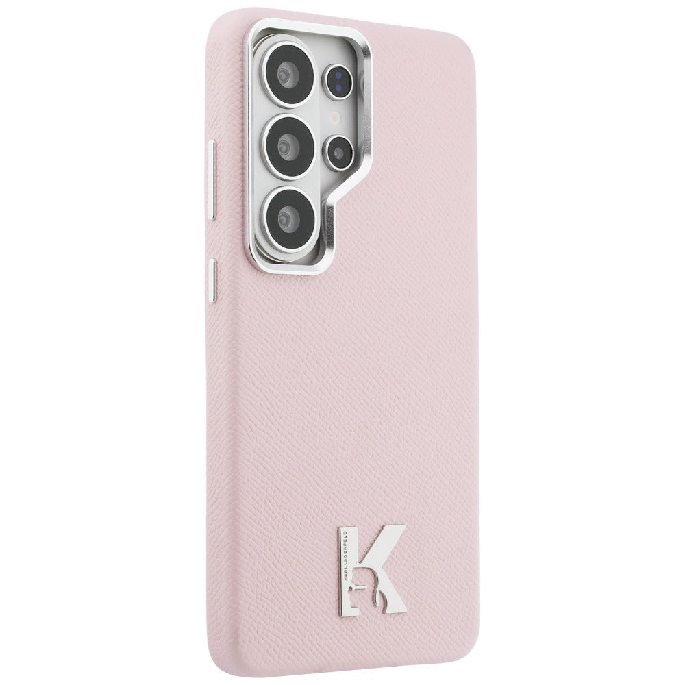 Karl Lagerfeld - Wrapped Grained Leather with K Head Logo MagSafe (KLHMS26L5PGFKHGP) - Samsung Galaxy S26 Ultra - Pink