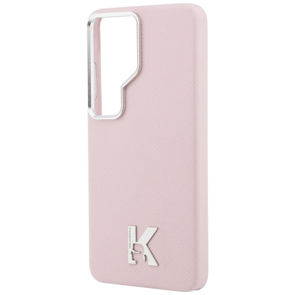 Karl Lagerfeld - Wrapped Grained Leather with K Head Logo MagSafe (KLHMS26L5PGFKHGP) - Samsung Galaxy S26 Ultra - Pink