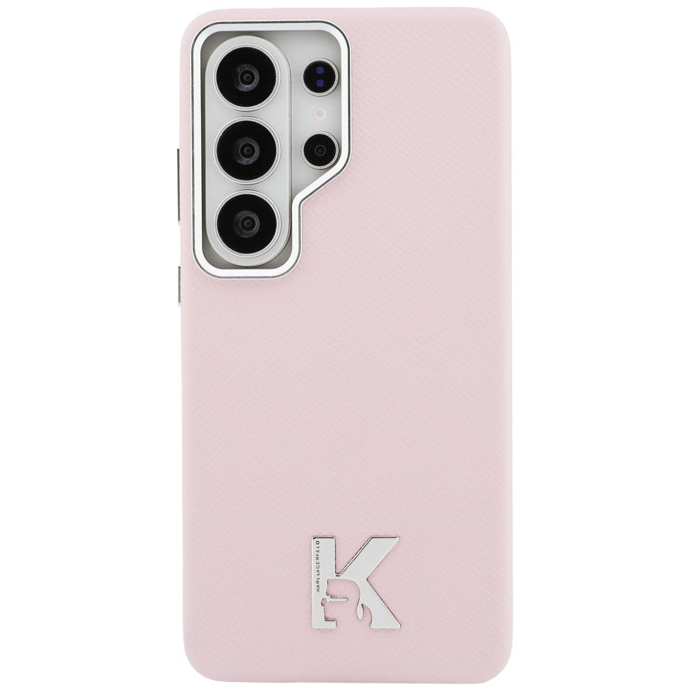 Karl Lagerfeld - Wrapped Grained Leather with K Head Logo MagSafe (KLHMS26L5PGFKHGP) - Samsung Galaxy S26 Ultra - Pink