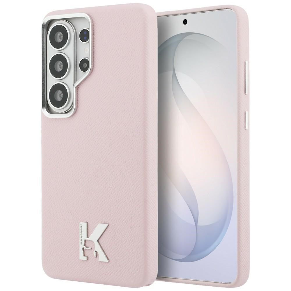 Karl Lagerfeld - Wrapped Grained Leather with K Head Logo MagSafe (KLHMS26L5PGFKHGP) - Samsung Galaxy S26 Ultra - Pink