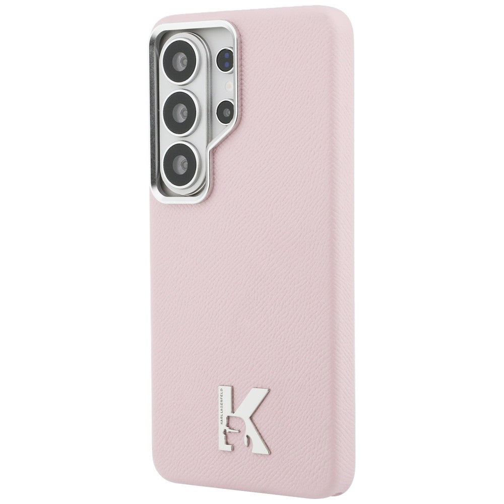 Karl Lagerfeld - Wrapped Grained Leather with K Head Logo MagSafe (KLHMS26L5PGFKHGP) - Samsung Galaxy S26 Ultra - Pink