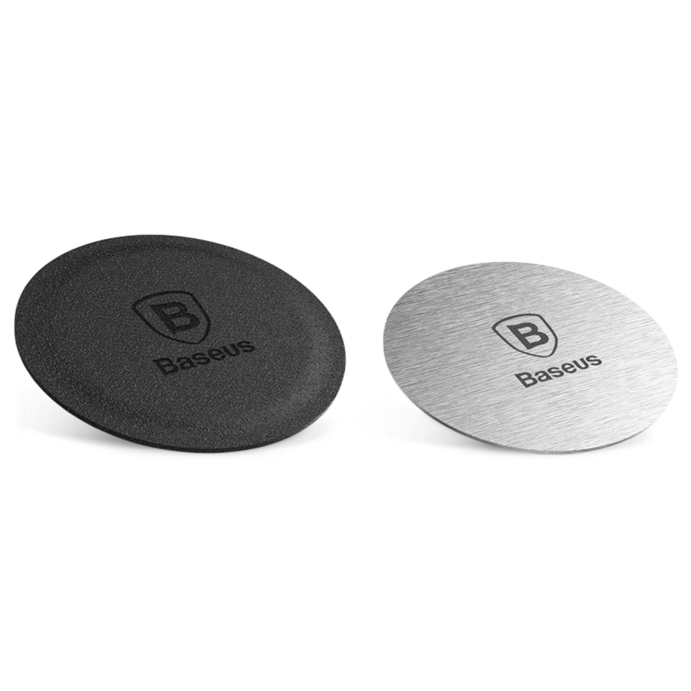 Baseus - (2 pack) Metal Plate (ACDR-A0S) - with PU Leather and Iron Suit - Black / Silver
