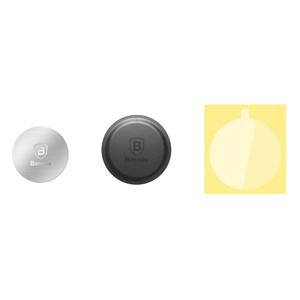 Baseus - (2 pack) Metal Plate (ACDR-A0S) - with PU Leather and Iron Suit - Black / Silver
