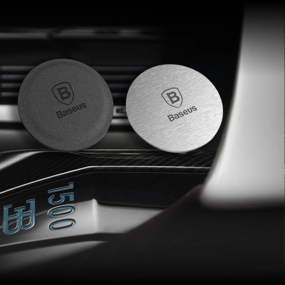 Baseus - (2 pack) Metal Plate (ACDR-A0S) - with PU Leather and Iron Suit - Black / Silver