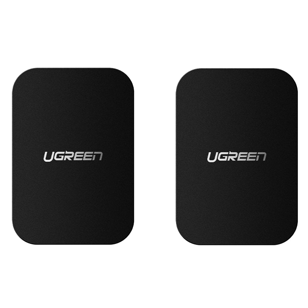 Ugreen - (2 pack) Metal Plate LP123 (50869) - Rectangular Shape, with Double-Sided Adhesive Tape, 3M, Thin - Black