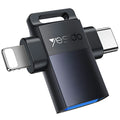 Yesido - OTG Adapter (GS35) - USB 3.0 to Lightning, Type-C, Aluminum Alloy, Mini Design - Grey
