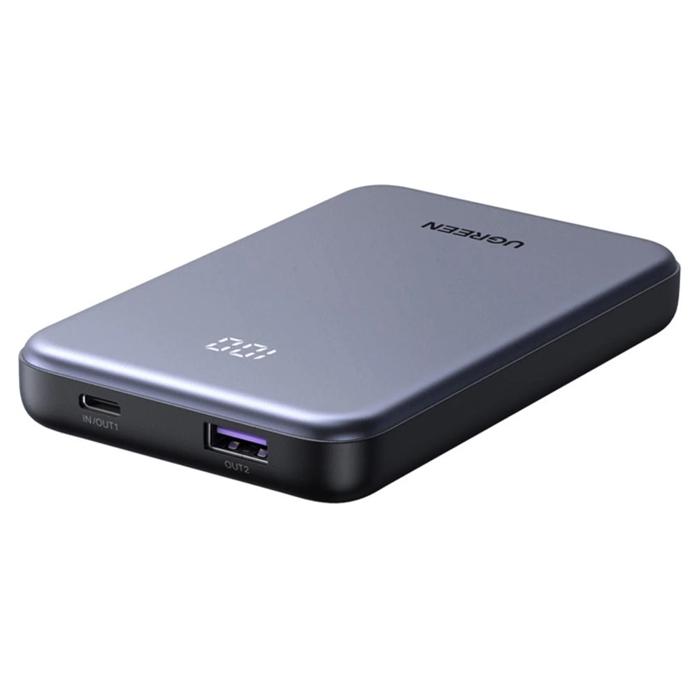 Ugreen - Power Bank PB507 (75131B) - Fast Charging, Digital Display, USB, Type-C, 22.5W, 10000mAh - Grey