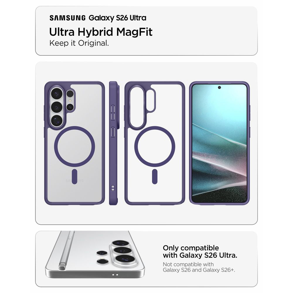 Spigen Husa de protectie Spigen Ultra Hybrid MagSafe (ACS11208) compatibil cu Samsung Galaxy S26 Ultra, Mov Inchis – ima