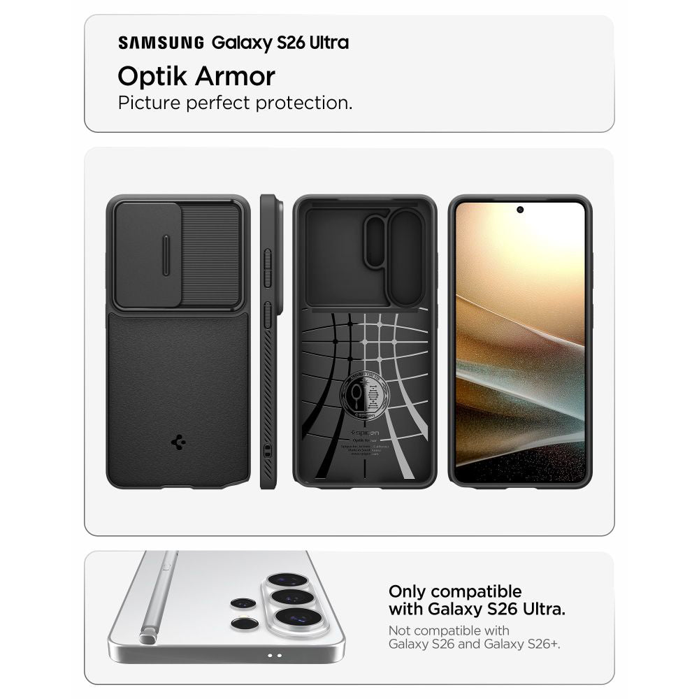 Spigen - Optik Armor (ACS10687) - Samsung Galaxy S26 Ultra - Black