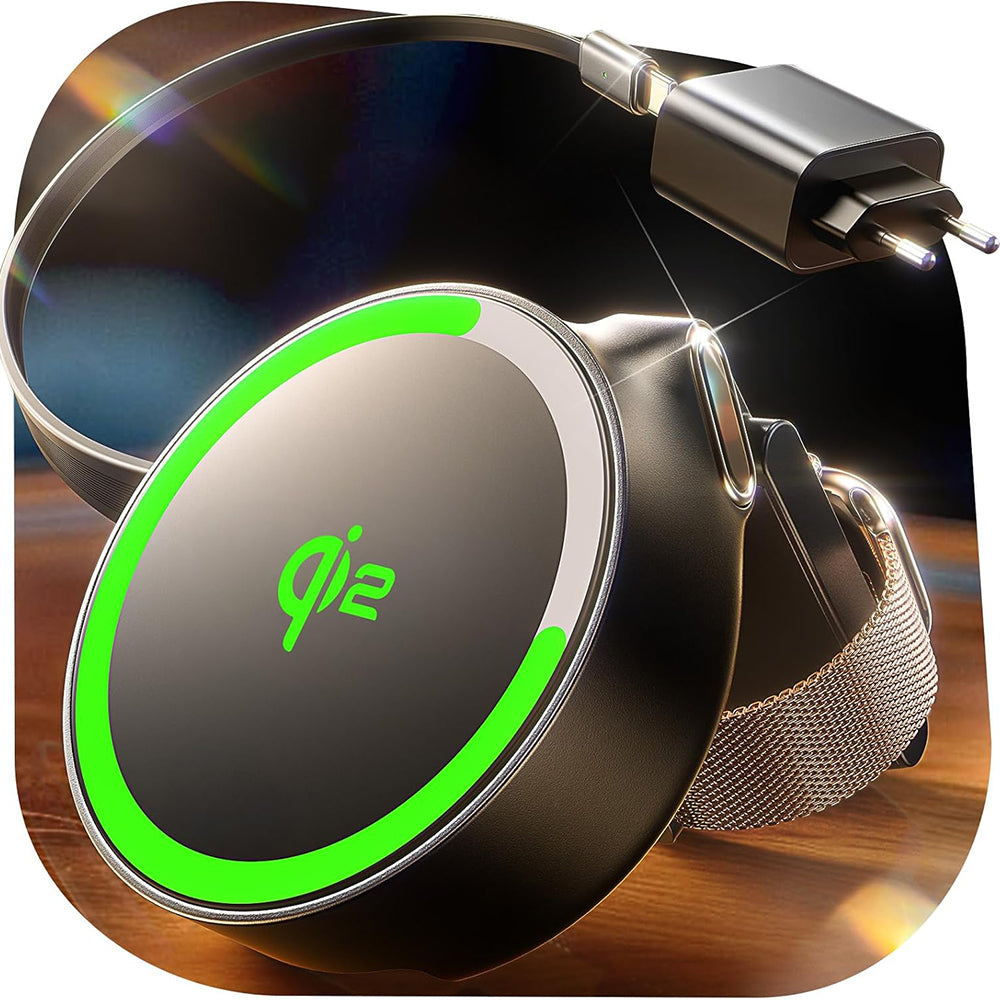 Lisen - Wireless Charger W602 (YL0324090008) - Qi2 Fast Charging, 2in1, with Type-C Cable, Wall Charger - Black