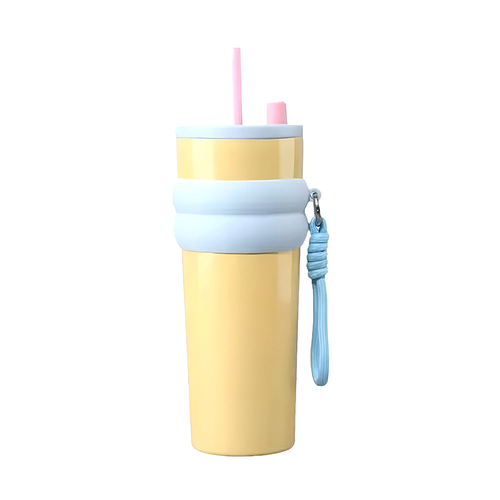 Techsuit - Thermos (THM7) - Car Cup, Single Pipette, Stainless Steel 316, 710ml - Yellow