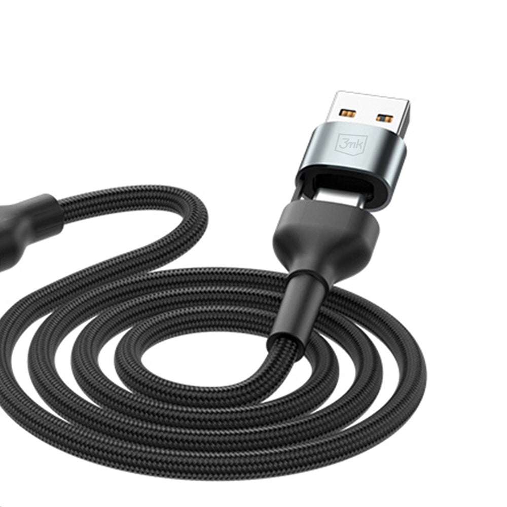 3mk - Data Cable Hyper N-Series 6in1 - USB-C/USB Male, USB-C Female to USB-C, Lightning, Micro, 18W, 9V/2A, 1.2m - Black