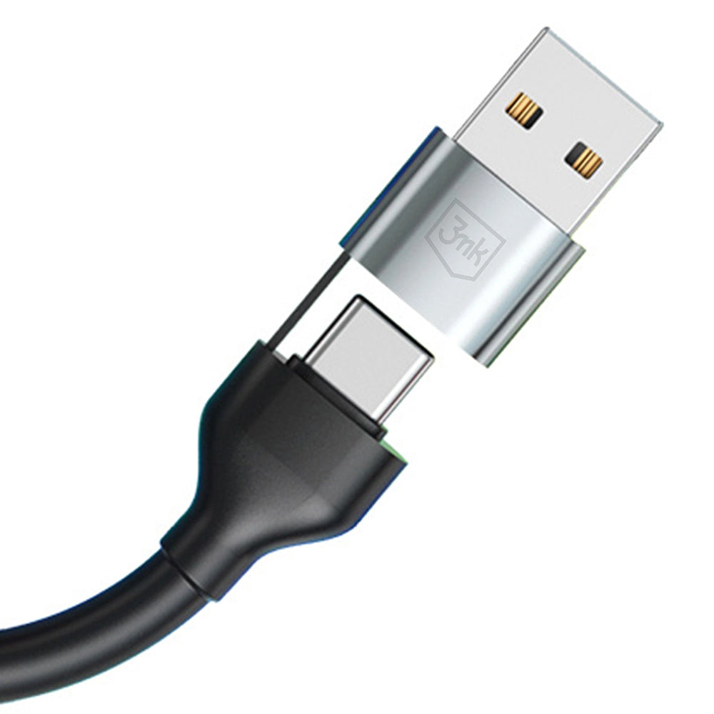 3mk - Data Cable Hyper N-Series 6in1 - USB-C/USB Male, USB-C Female to USB-C, Lightning, Micro, 18W, 9V/2A, 1.2m - Black