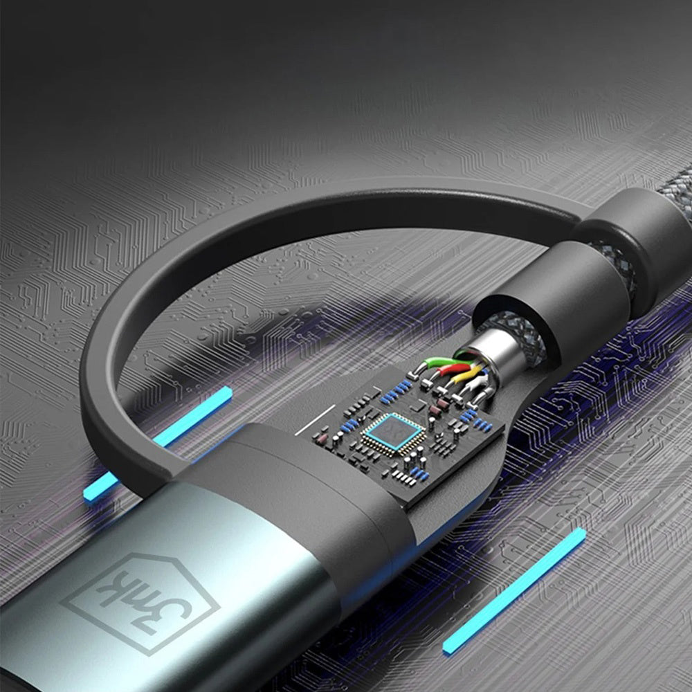 3mk - Data Cable Hyper N-Series 6in1 - USB-C/USB Male, USB-C Female to USB-C, Lightning, Micro, 18W, 9V/2A, 1.2m - Black