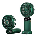 Techsuit - Handheld Fan (N15) - Foldable Design, Digital Display, Ultra Silent, 1800mAh - Green