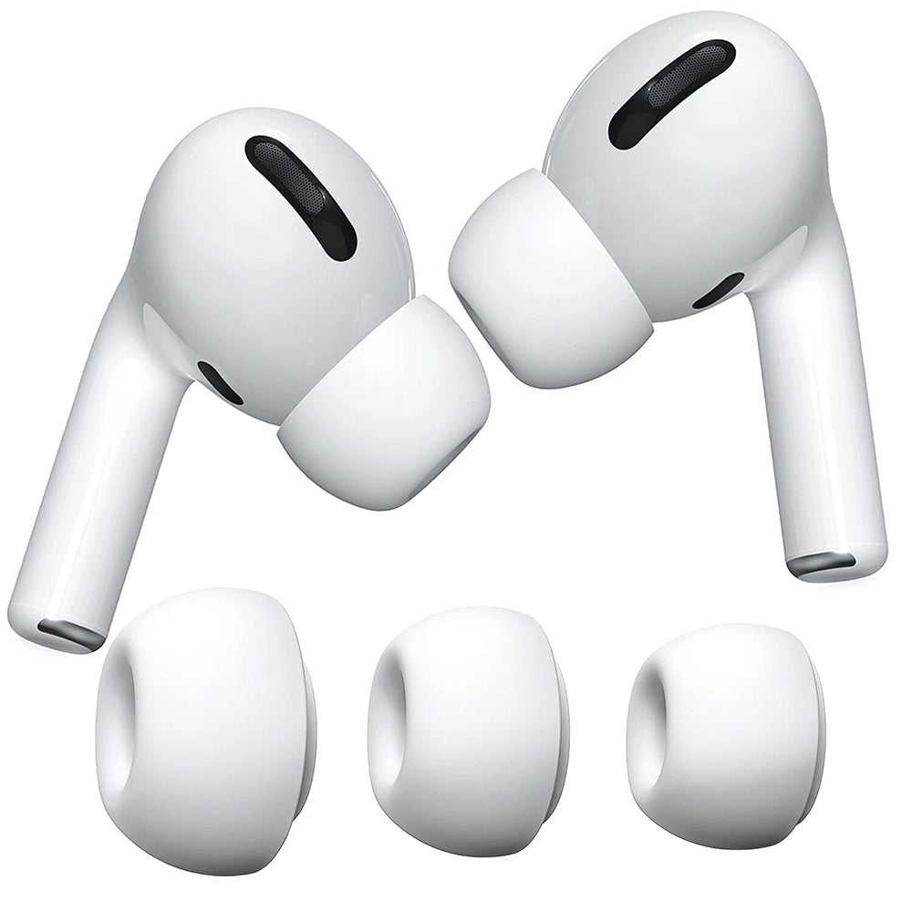 Techsuit - (3 pack) Replacement Ear Tips AirVibe (ET2) - for Apple AirPods Pro 3, Premium Silicone XS, S, L Sizes - Whit