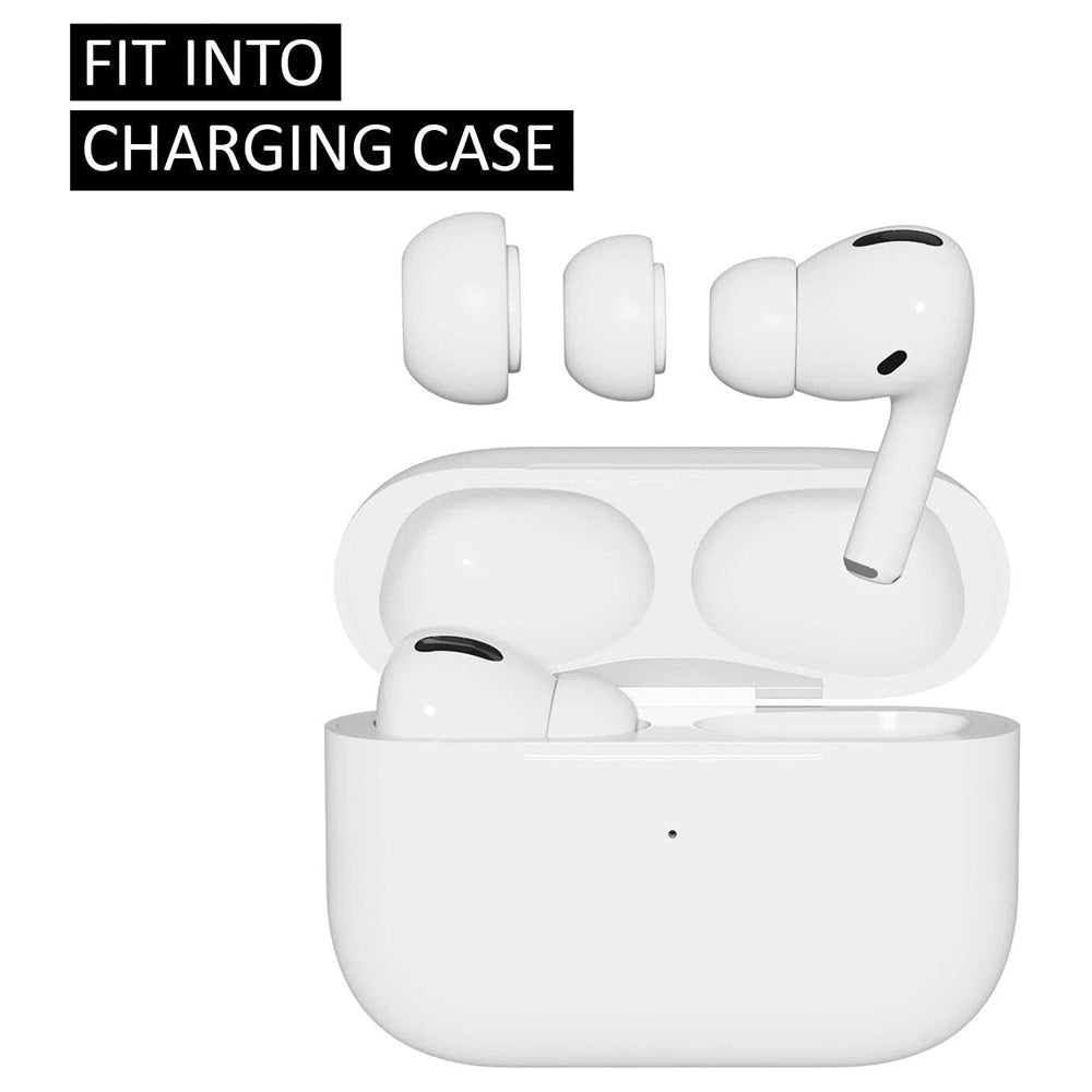 Techsuit - (3 pack) Replacement Ear Tips AirVibe (ET2) - for Apple AirPods Pro 3, Premium Silicone XS, S, L Sizes - Whit