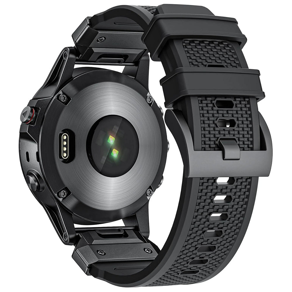Curea smartwatch Techsuit Watchband QuickFit 22mm compatibil cu Garmin Fenix 5/6/7, Negru